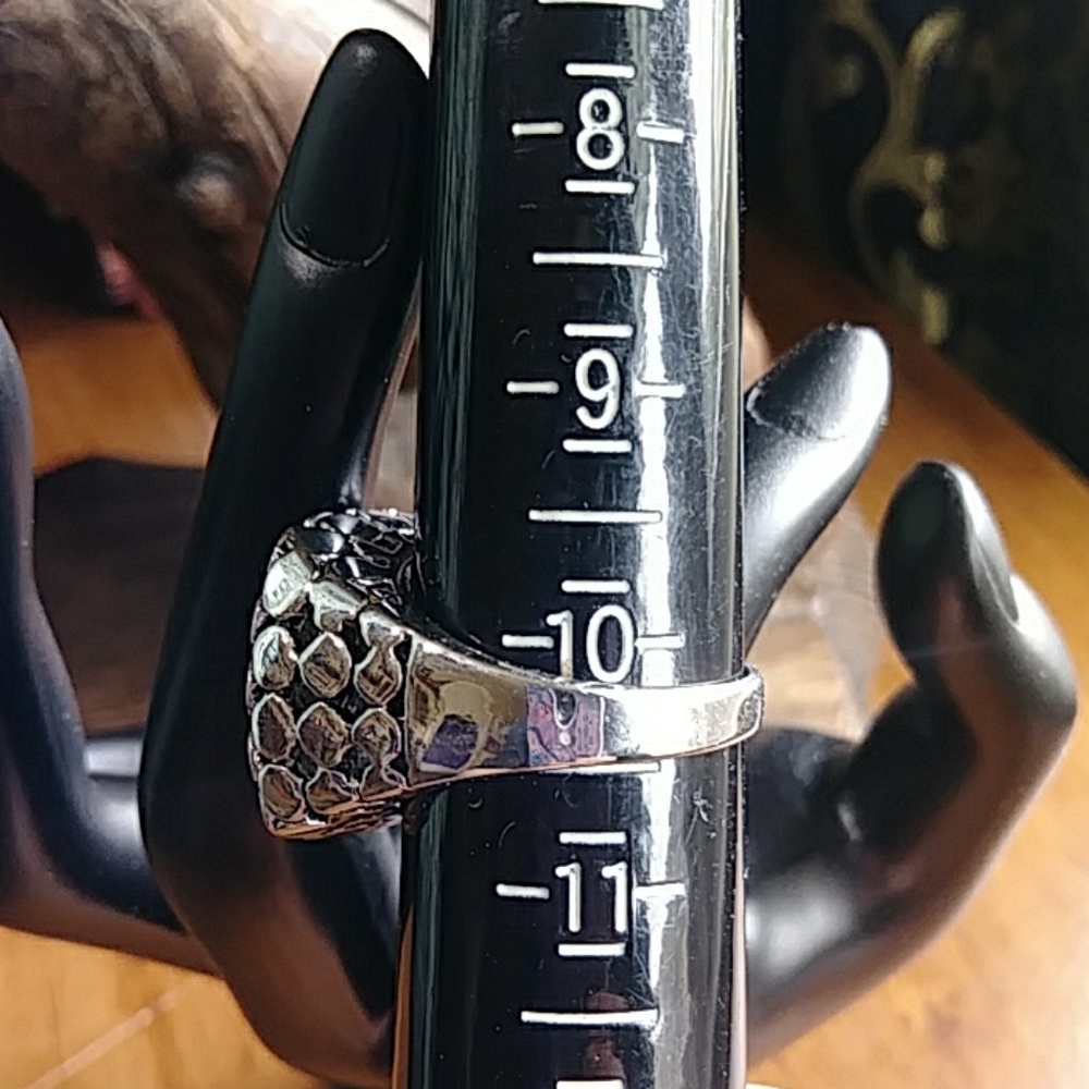 VINTAGE Chunky Moon Rhinestone Chip Ring! - Picture 4 of 4